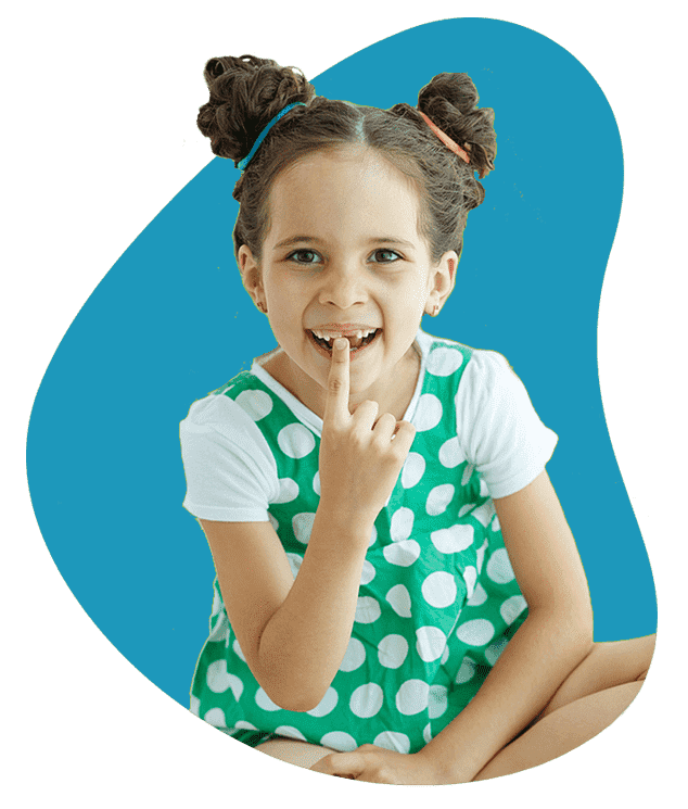 Young Girl Smiling With Front Teeth Missing