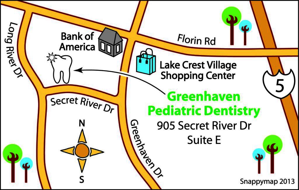 Greenhaven Pediatric Dentistry Map - Sacramento, Ca Location